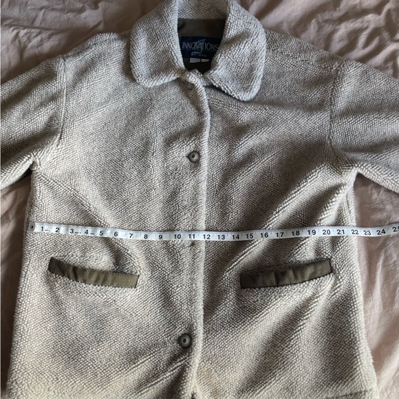 Vintage Innovations by IZZI Ivory Relaxed Button Sherpa Jacket Barn Coat Medium - Picture 6 of 12